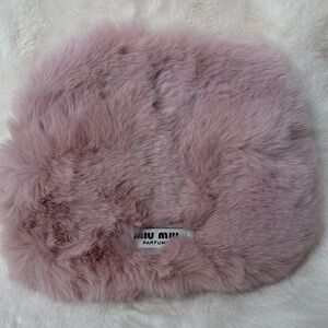 Miu Miu Blush Faux Fuzzy Cosmetic Bag